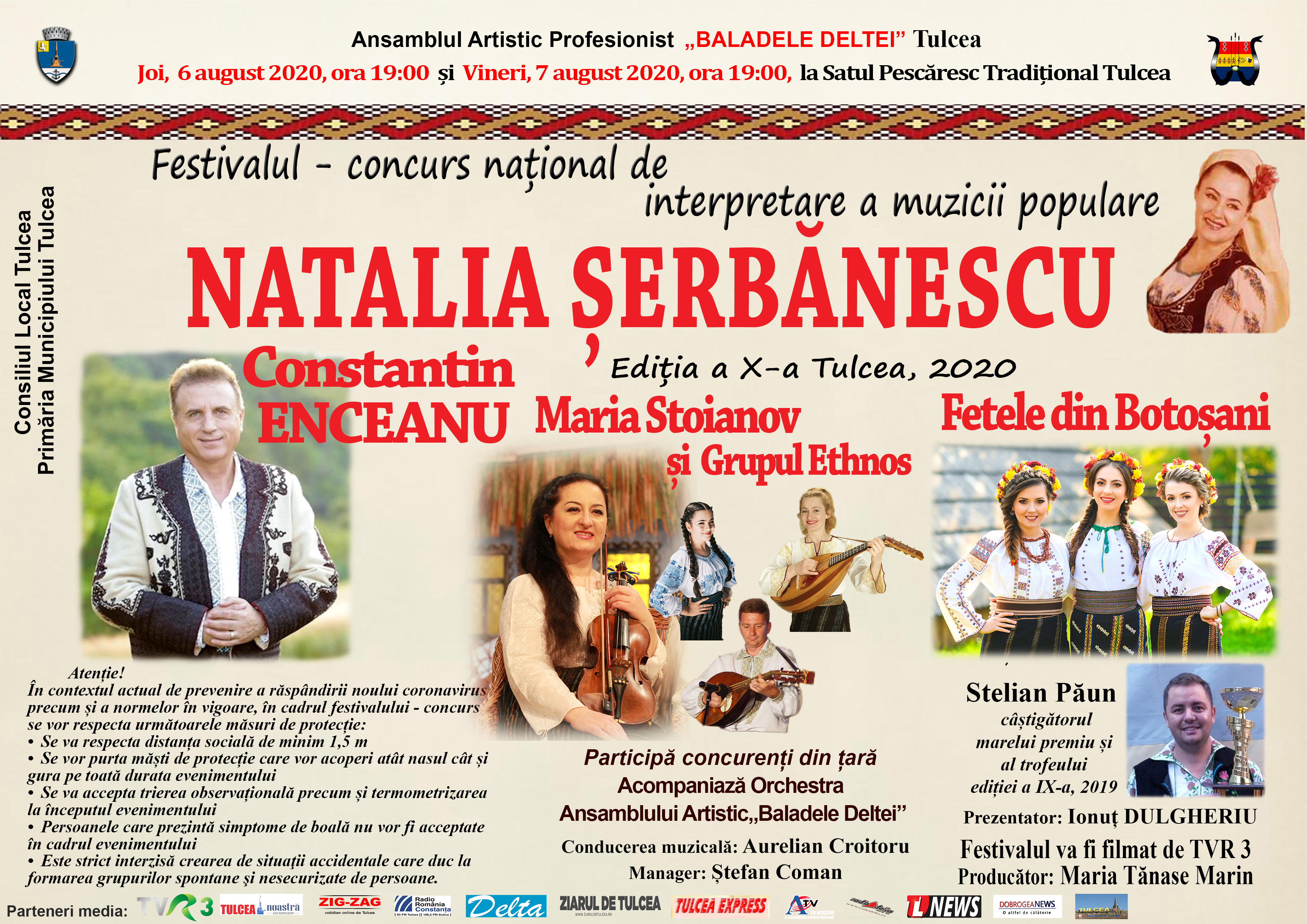 Festivalul-Concurs Național de Interpretare a Muzicii Populare „Natalia Șerbănescu”  Ediția a X-a  5-7 august 2020