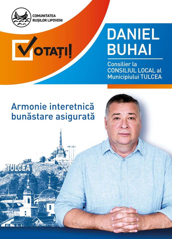 Daniel Buhai, candidatul Comunităţii Ruşilor Lipoveni la funcţia de consilier local în Consiliul Municipal Tulcea.