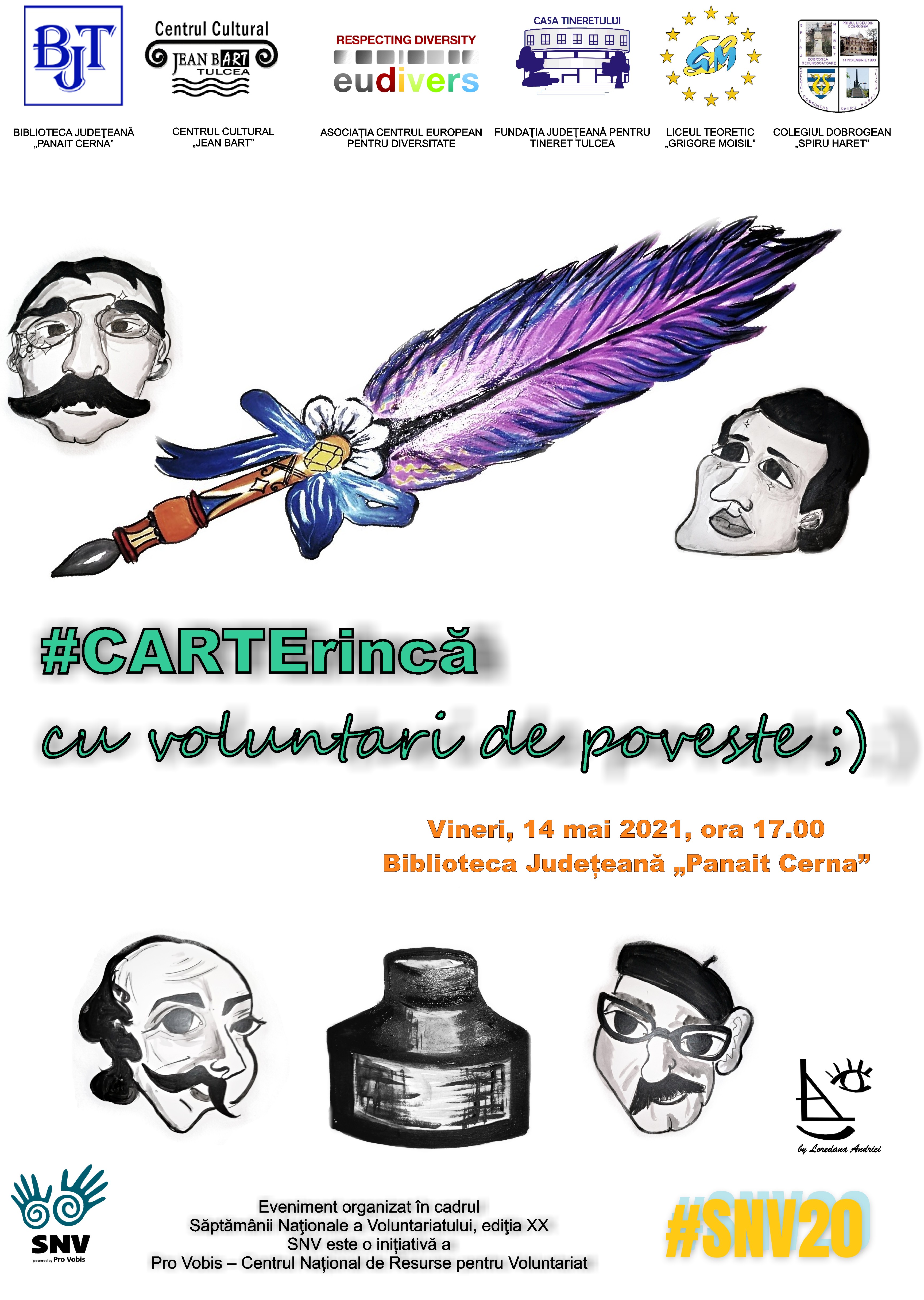 Workshop-ul „#CARTErincă.Cu voluntari de poveste”, la Biblioteca Judeţeană „Panait Cerna”