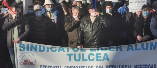 Acțiune de protest organizată de Sindicatul Liber Alum