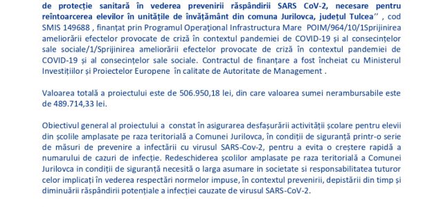 Comunicat de presă finalizare proiect