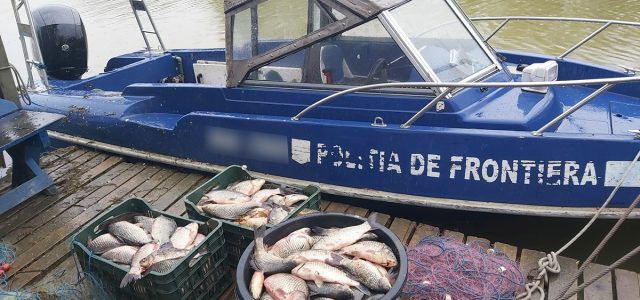Peste 1.000 de metri de plase și 120 kg de pește confiscate în urma unor acțiuni ale polițiștilor de frontieră din cadrul Gărzii de Coastă