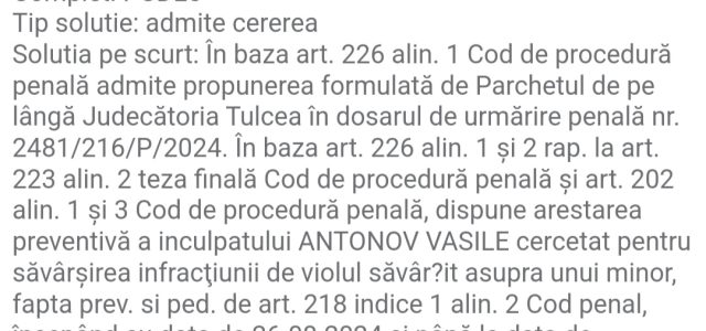 Cine este bărbatul arestat după ce a violat o fetiță de 6 ani la Murighiol