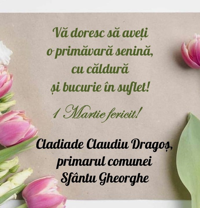 Mesajul primarului comunei Sf.Gheoeghe, Dragoș Claudiu Cladiade