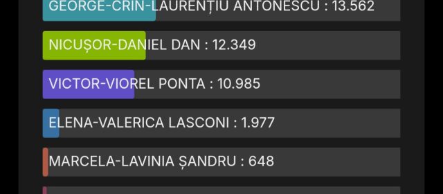 Rezultat final vot județul Tulcea, turul 1