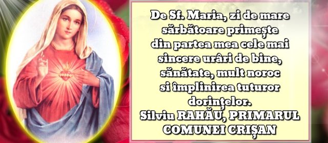 Mesajul primarului comunei Crișan, Silviu Rahău