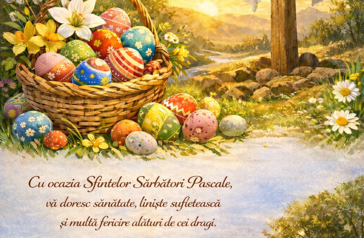 „Paște fericit” vă urează Alexandru Ignat, primarul comunei Murighiol