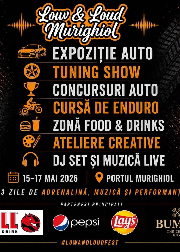 Murighiol devine capitala pasionaților auto: „Low & Loud Murighiol” aduce tuning, competiții internaționale de sound și spectacol total în Delta Dunării: