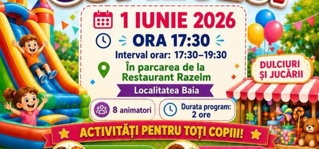 Primăria Baia vă invită la „Ziua Copilului” – o după-amiază magică pentru cei mici!