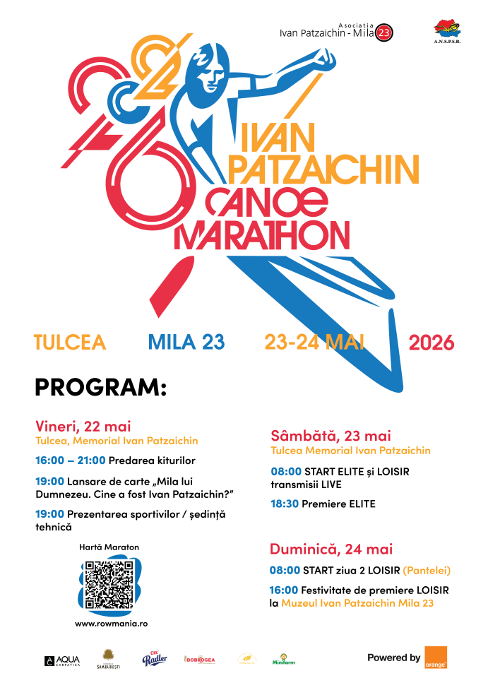 Maratonul Internațional de Canoe „Ivan Patzaichin” – ediția a doua, la Tulcea, 22 -24 mai