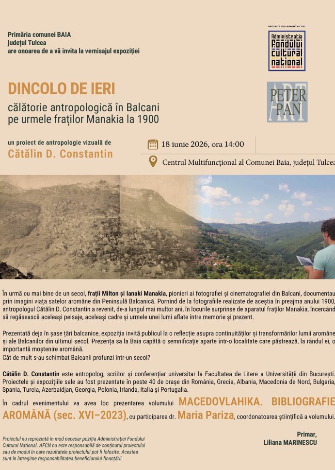 Primăria Baia vă invită la vernisajul expoziției „Dincolo de ieri” !