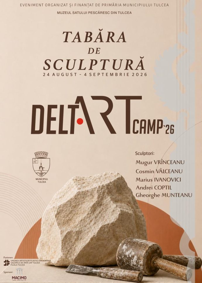 DeltArt Camp revine la Tulcea. Artiști din toată țara și ateliere gratuite pentru copii, la Muzeul Satului Pescăresc Tradițional