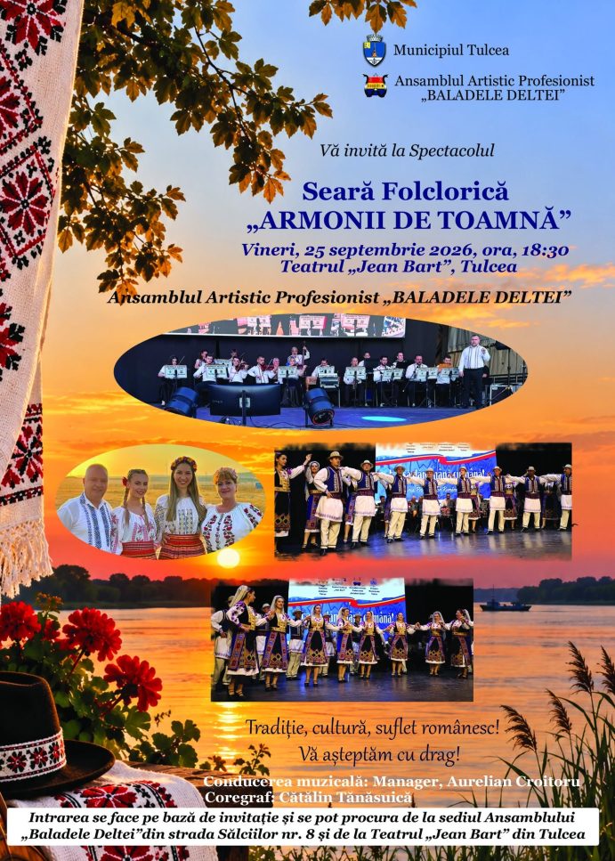 ARMONII DE TOAMNĂ LA TEATRUL JEAN BART CU ANSAMBLUL ARTISTIC BALADELE DELTEI